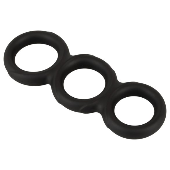 Erecto - triple anillo para pene (negro)
