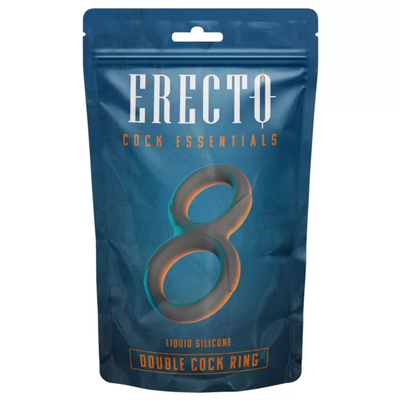 Erecto - anillo doble para pene - silicona negra