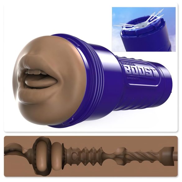 Fleshlight Boost Blow - masturbador boca realista (marrón)