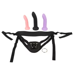 You2Toys - arnés con dildo - set doble - silicona negra
