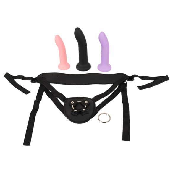 You2Toys - juego de dildos con arnés (negro)