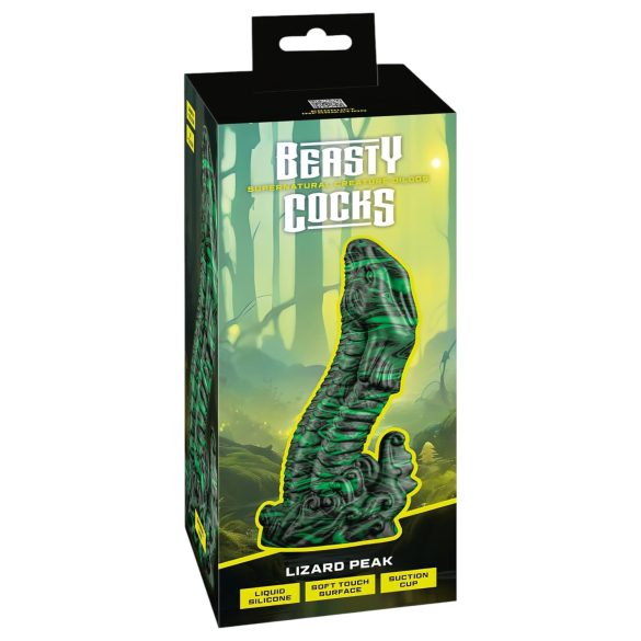 Beasty Cocks - dildo realista pene de lagarto - silicona verde negro