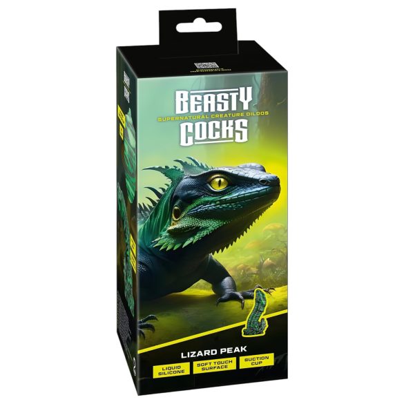 Beasty Cocks - dildo realista pene de lagarto - silicona verde negro