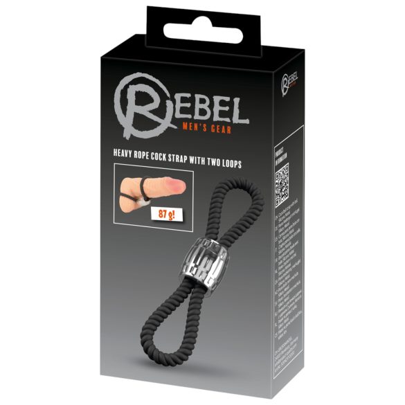 Rebel Heavy Rope - anillo ajustable pene y testículos (negro)