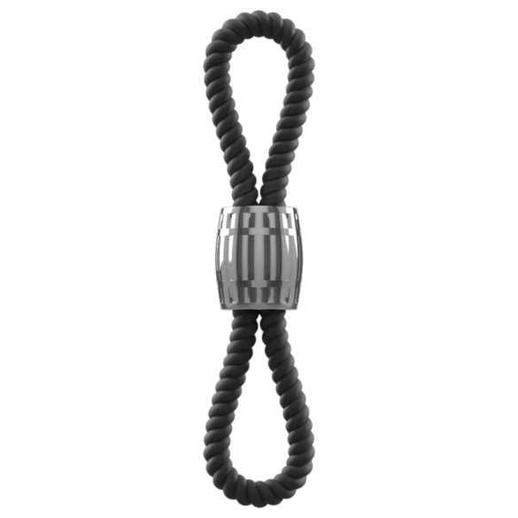 Rebel Heavy Rope - anillo ajustable pene y testículos (negro)