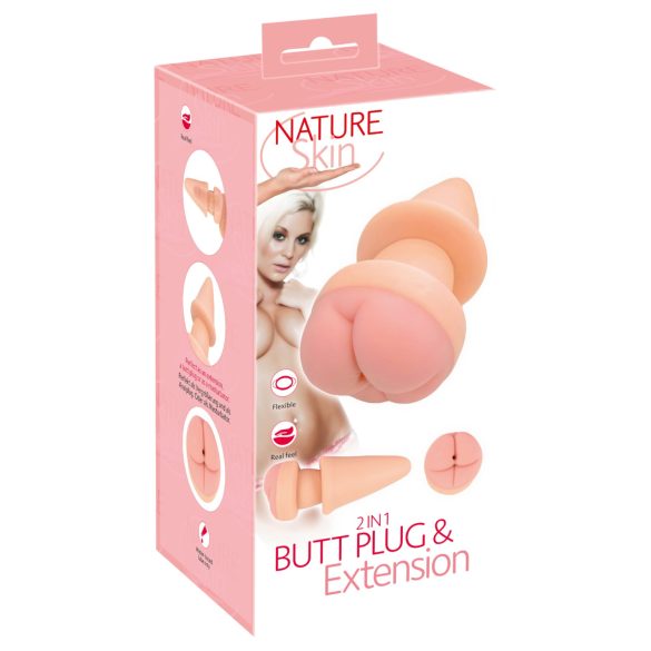 Nature Skin - plug anal y funda pene - color natural