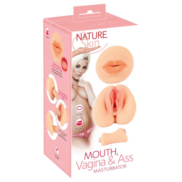 Nature Skin - masturbador oral y vaginal (tono natural)