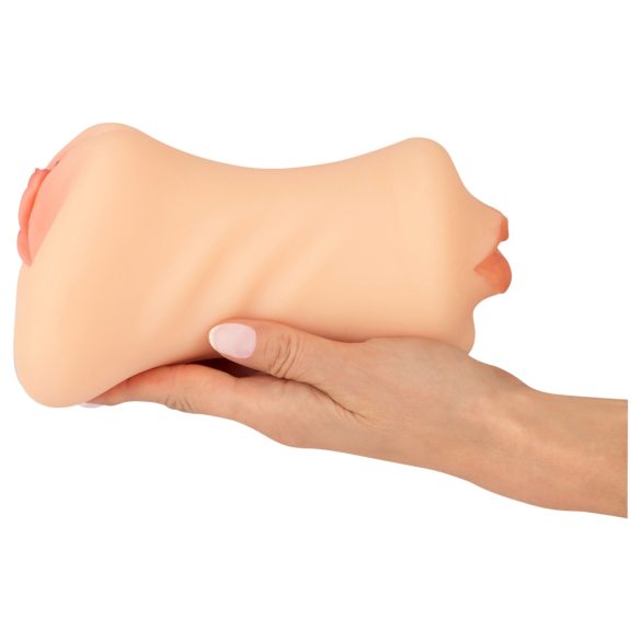 Nature Skin - masturbador doble orificio vagina y boca - color natural