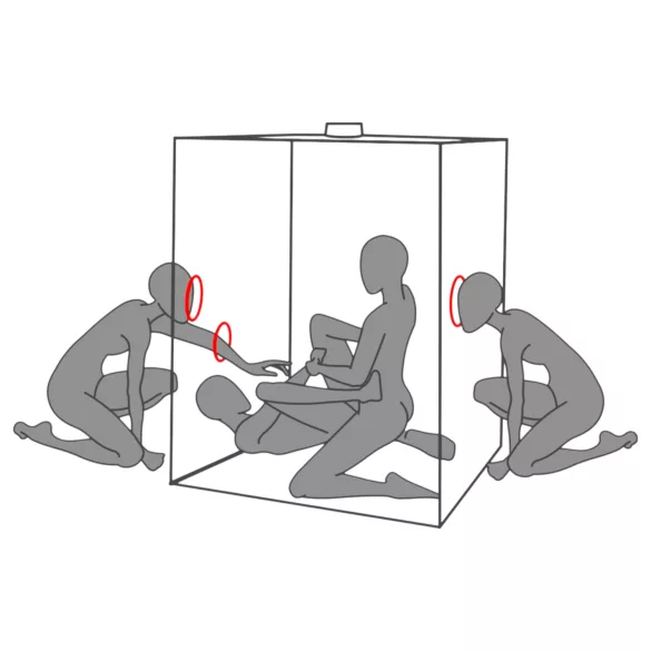 Secretdome - BDSM cabina de sexo con aperturas (negro)