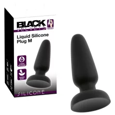   Black Velvets - plug anal de silicona con ventosa (negro) - Talla M