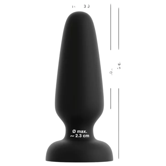 Black Velvets - plug anal de silicona con ventosa (negro) - Talla L