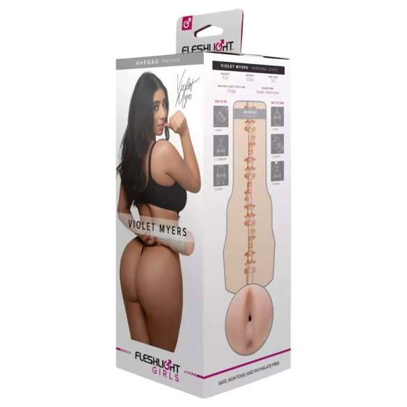 Fleshlight Girls Violet Myers Ahegao - masturbador de culo realista (color carne)