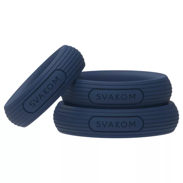Svakom Triooo - juego de anillos para pene de silicona suave (azul) - 3 uds.
