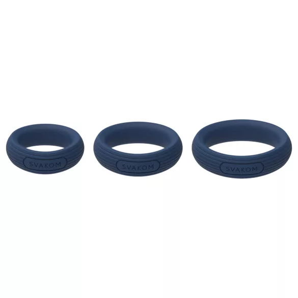 Svakom Triooo - juego de anillos para pene de silicona suave (azul) - 3 uds.