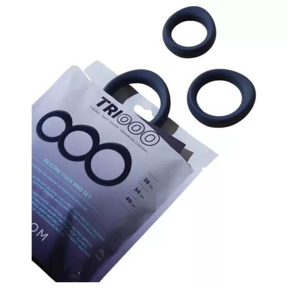 Svakom Triooo - juego de anillos para pene de silicona suave (azul) - 3 uds.