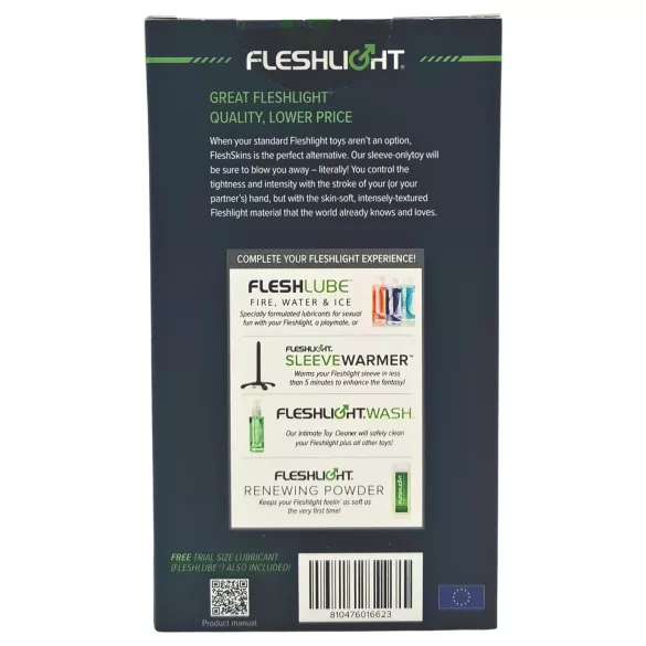 Fleshlight Fleshskins Grip Blue Ice - masturbador abierto por ambos extremos (azul)