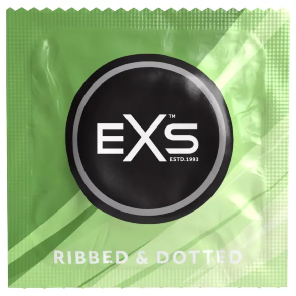 EXS Ribbed, Dotted and Flared - preservativo con puntos (3 uds)