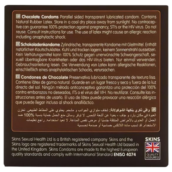 Skins - preservativo con sabor a chocolate - 4 unidades