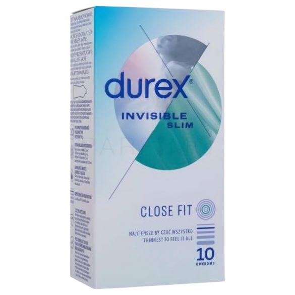 Durex Invisible Slim - preservativo ultrafino - 10 unidades