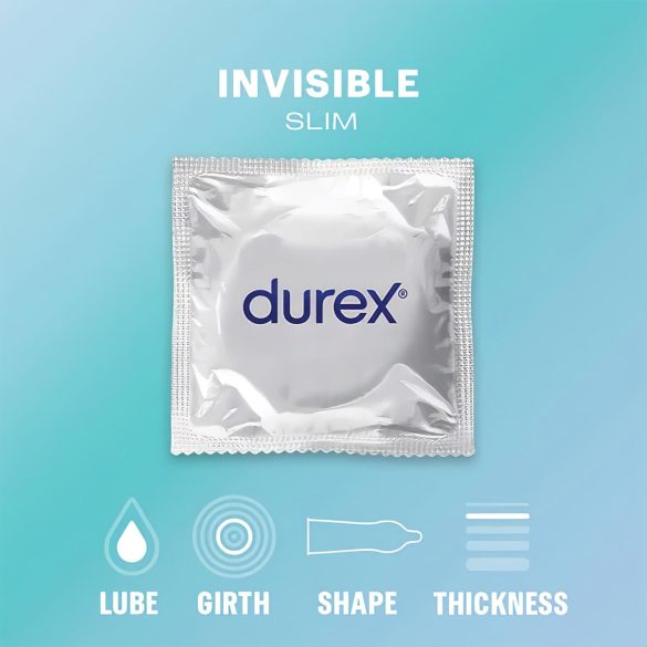 Durex Invisible Slim - preservativo ultrafino - 10 unidades