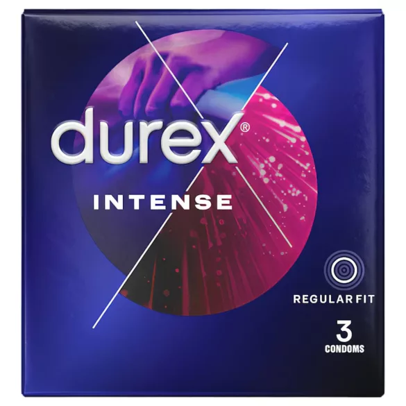 Durex Intense - preservativo texturizado con estrías y puntos - 3 unidades
