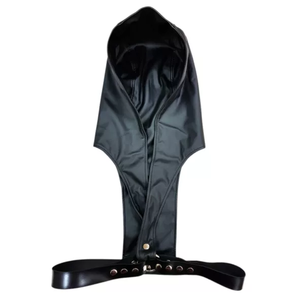 Rouge - arnés BDSM con capucha de polipiel prémium (negro)