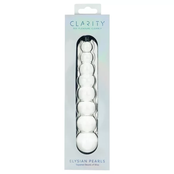 Clarity Elysian Pearls - consolador de vidrio con perlas (transparente)