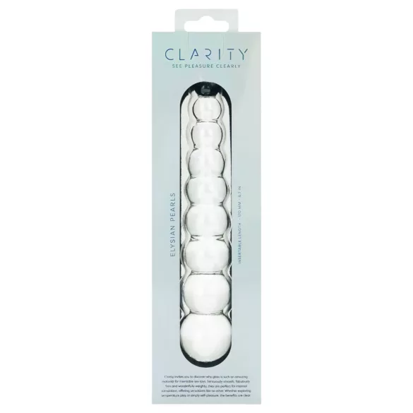 Clarity Elysian Pearls - consolador de vidrio con perlas (transparente)