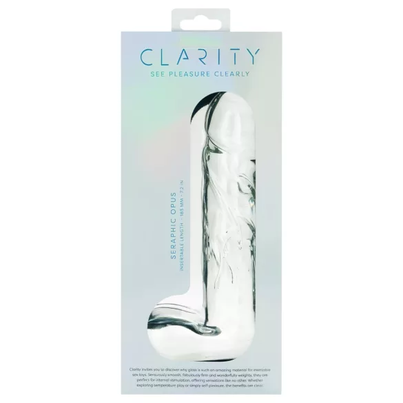 Clarity Seraphic Opus - dildo de vidrio para punto G (transparente)