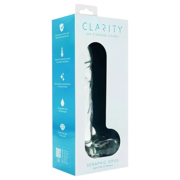 Clarity Seraphic Opus - dildo de vidrio para punto G (transparente)