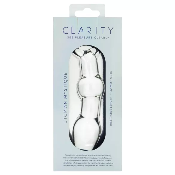 Clarity Utopian Mystique - consolador anal de vidrio acanalado (transparente)