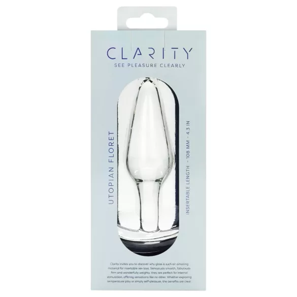Clarity Utopian Floret - tapón anal de vidrio (transparente)