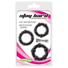   Lonely Stay Hard - set de anillos para el pene - silicona negra - 3 piezas