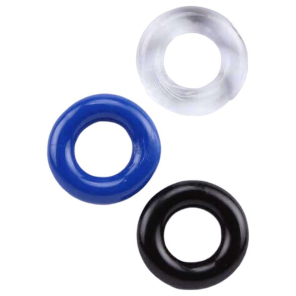 Lonely Stay Hard - set de anillos para pene coloridos (3 piezas)
