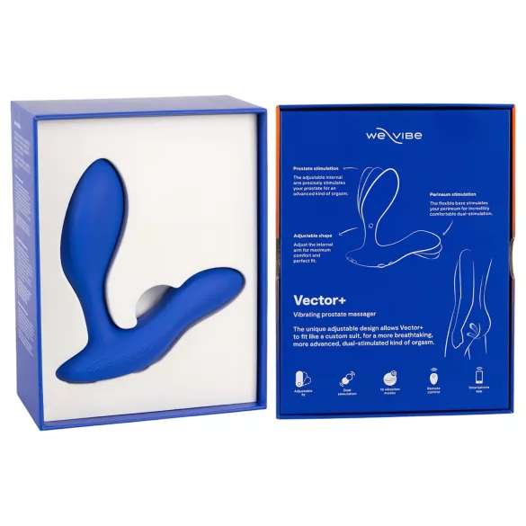 We-Vibe Vector+ - vibrador anal inteligente recargable - silicona azul