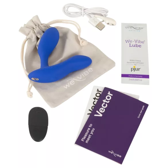 We-Vibe Vector+ - vibrador anal inteligente recargable - silicona azul