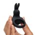Happyrabbit Cock - anillo vibrador recargable (negro)