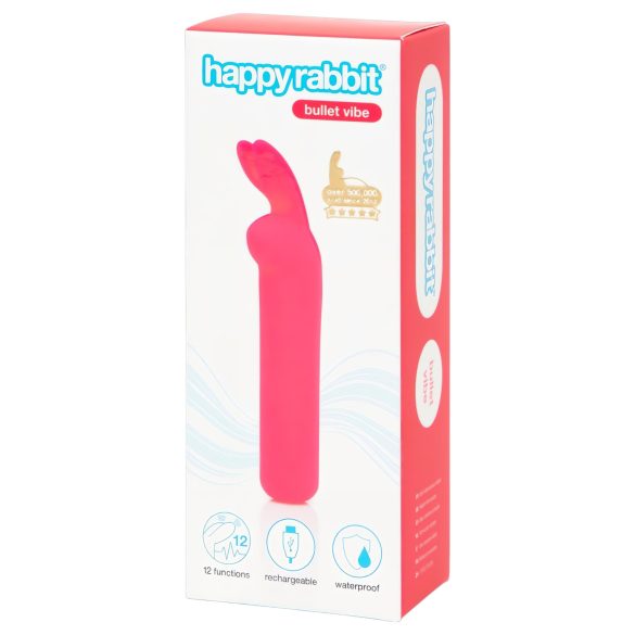 Happyrabbit Bullet - recargable, vibrador tipo conejo (rosa)