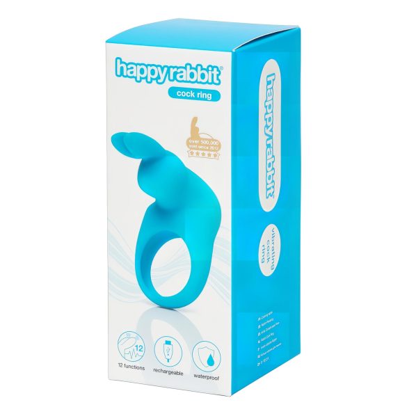 Happyrabbit Cock - Anillo vibrador recargable (azul)