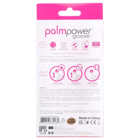 PalmPower - vibrador masajeador recargable - silicona rosa