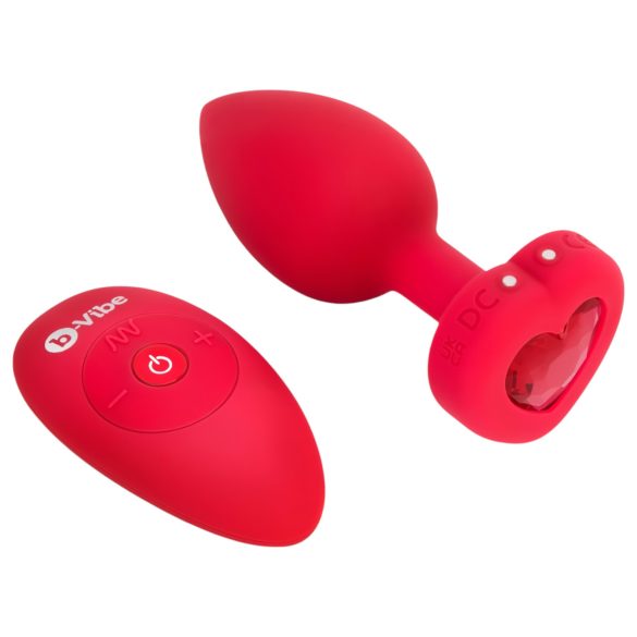b-vibe heart - vibrador anal recargable con control remoto (rojo)