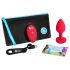 b-vibe corazón - vibrador anal recargable rojo