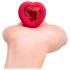 b-vibe corazón - vibrador anal recargable rojo
