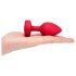 b-vibe heart - vibrador anal recargable con control remoto (rojo)