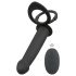 Doble Placer Negro: Vibrador Anal Ajustable