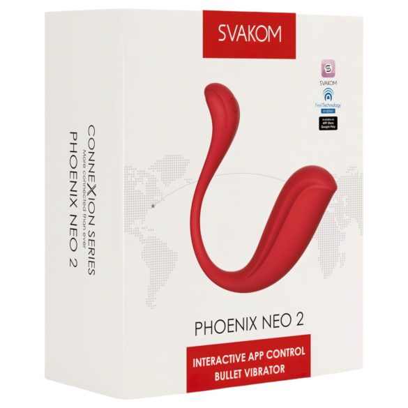 Svakom Phoenix Neo 2 - huevo vibrador inteligente - silicona roja