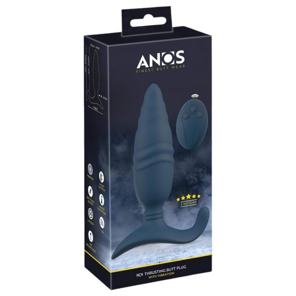 ANOS - consolador anal vibrador recargable con control remoto - silicona azul