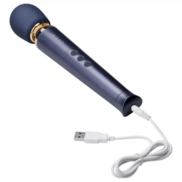 Le Wand Petite - masajeador vibrador recargable compacto - silicona azul