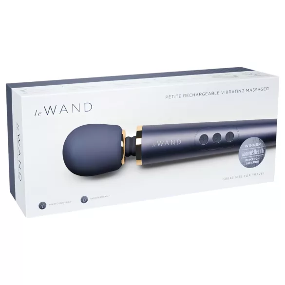 Le Wand Petite - masajeador vibrador recargable compacto - silicona azul
