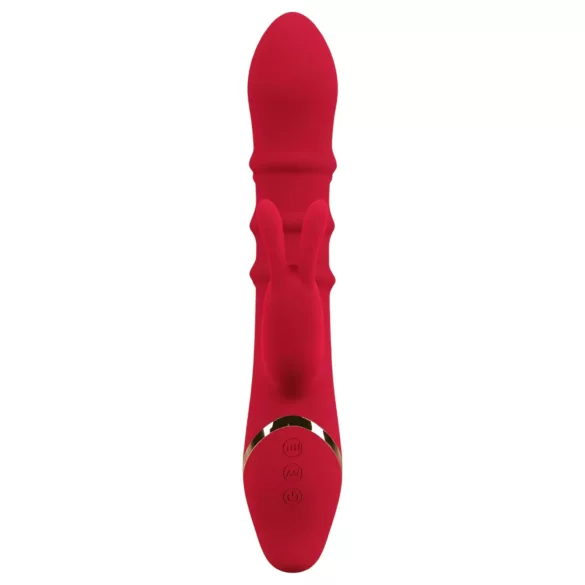 You2Toys - vibrador tipo conejo con anillo vibrador - silicona roja